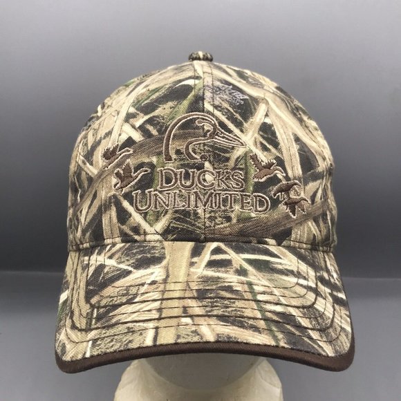 Ducks Unlimited Camo Hat Adjustable Cap DU Leader 2014 Mossy Oak Blades Mens EUC - Picture 1 of 6